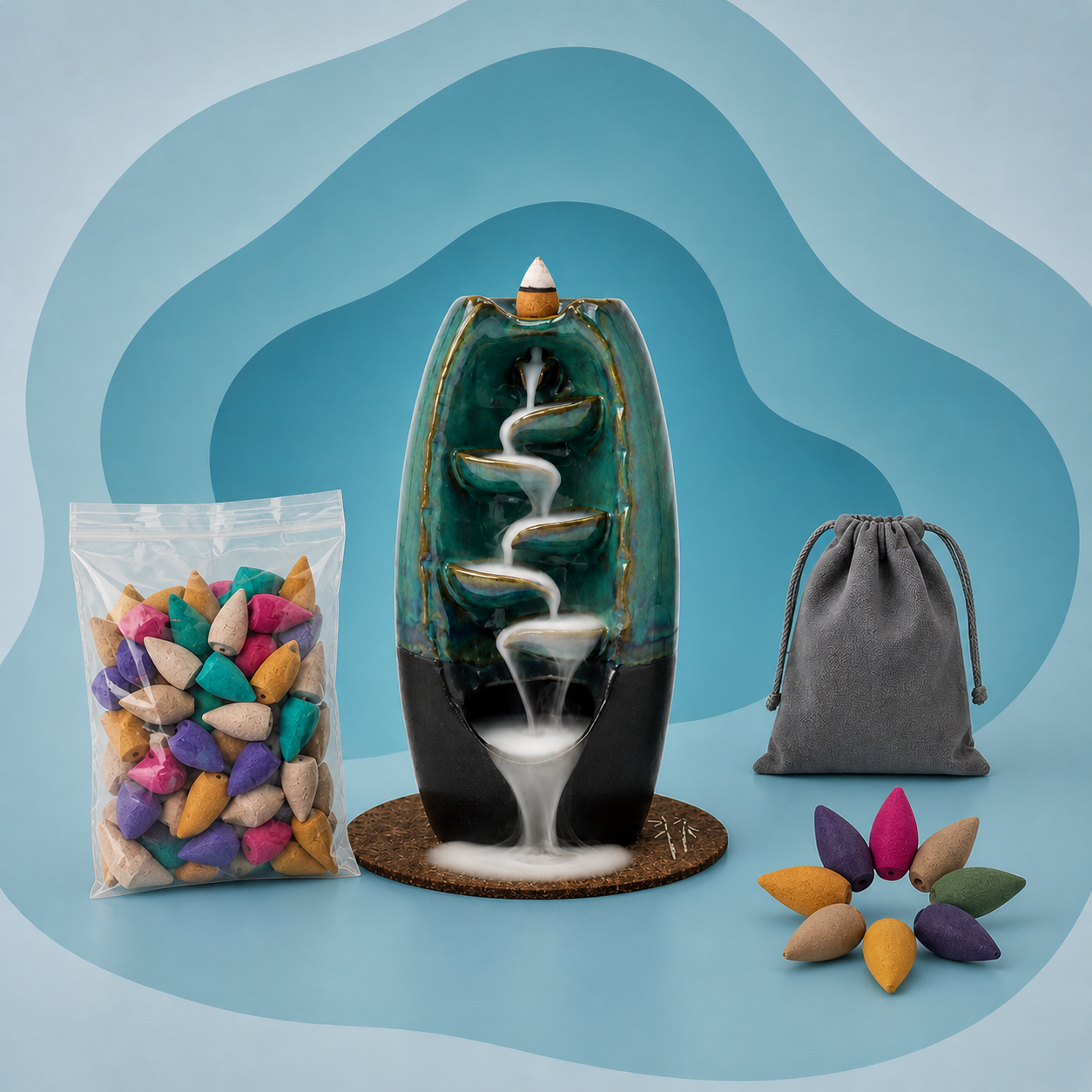 Set de Cascada de Incienso - Naturly (+50 aromas)
